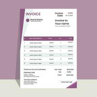 invoice template design vector