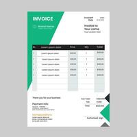 invoice template design vector