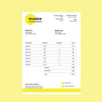 invoice template design vector