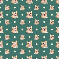 CUTE LYING CORGI PUPPY PATTERN DESIGN vector