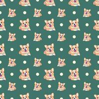 CUTE LYING CORGI PUPPY PATTERN DESIGN vector