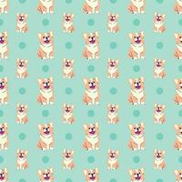 CUTE SITTING CORGI PUPPY PATTERN DESIGN vector