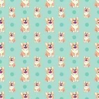 CUTE SITTING CORGI PUPPY PATTERN DESIGN vector