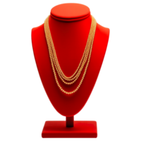 AI generated Gold Necklace on Display Stand Elegant Jewelry Photography png