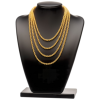 AI generated Gold Necklace on Display Stand Elegant Jewelry Photography png