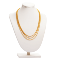 AI generated Gold Necklace on Display Stand Elegant Jewelry Photography png