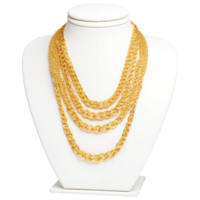 AI generated Gold Necklace on Display Stand Elegant Jewelry Photography png