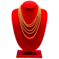 AI generated Gold Necklace on Display Stand Elegant Jewelry Photography png