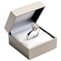 AI generated Diamond Ring in Elegant Box, Luxury Jewelry, wedding png