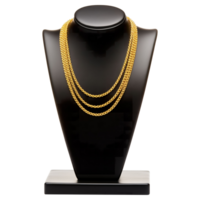 AI generated Gold Necklace on Display Stand Elegant Jewelry Photography png