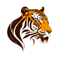 ai gerado laranja tigre cabeça com abstrato pele ilustração png