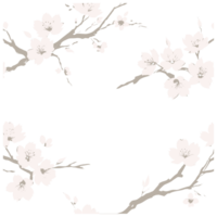 AI generated high quality logo style silhouette of a cherry blossom twigs png