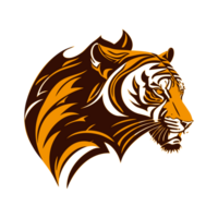 AI generated orange tiger head with abstract fur illustration png