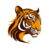 AI generated orange tiger head with abstract fur illustration png