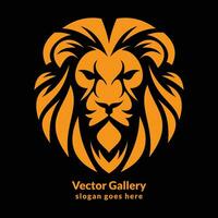 lion logos on a lack background vector