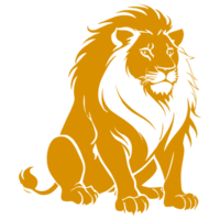 ai generiert Gold Löwe Silhouette Illustration png