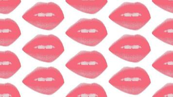 Retro halftone mouth seamless pattern. Modern collage elements with Woman's smile. Pop art dotted style. Trendy vintage Valentine's day background. Lips with halftone texture. Vector in Y2K style.