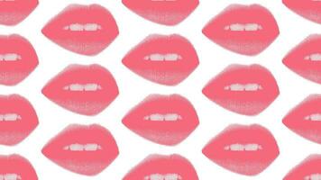 Retro halftone mouth seamless pattern. Modern collage elements with Woman's smile. Pop art dotted style. Trendy vintage Valentine's day background. Lips with halftone texture. Vector in Y2K style.