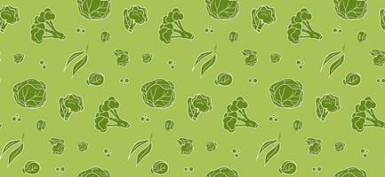 seamless pattern green Cabbage vector illustration. Design for kale day, healthy food, health day, recipes. Green and white background cartoon assorted cabbage for cover, book decoration, postcard