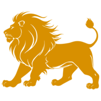 ai genererad guld lejon silhuett illustration png