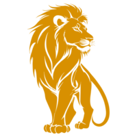 ai genererad guld lejon silhuett illustration png