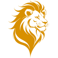ai généré or Lion silhouette illustration png