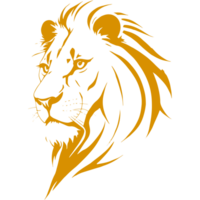 ai generato oro Leone silhouette illustrazione png