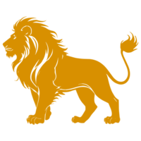 ai generado oro león silueta ilustración png