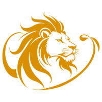ai gerado ouro leão silhueta ilustração png
