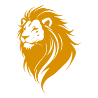 AI generated gold lion silhouette illustration png