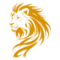 AI generated gold lion silhouette illustration png