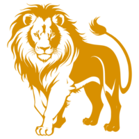 AI generated gold lion silhouette illustration png