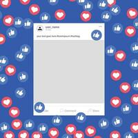 social media frame template notification vector