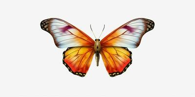 AI generated Beautiful and Colorful Butterfly Isolated on White Background. Generative AI photo