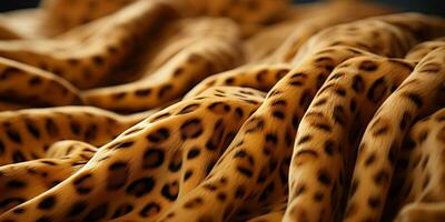 AI generated Leopard Fur Pattern Texture Background. Leopard Wool Fabric. Generative AI photo