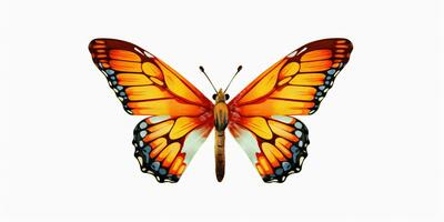 AI generated Beautiful and Colorful Butterfly Isolated on White Background. Generative AI photo