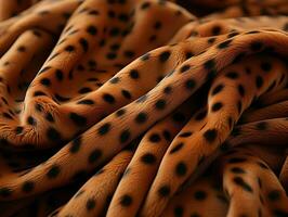 AI generated Leopard Fur Pattern Texture Background. Leopard Wool Fabric. Generative AI photo