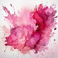 AI generated Pink Paint Splash and Texture on White Background. Paint Stain. Generative AI photo