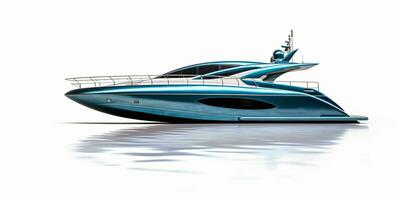 AI generated Luxury Yacht Isolated on White Background. Generative AI photo