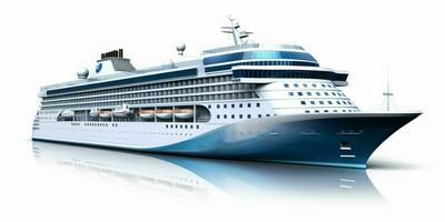 AI generated Luxury Cruise Ship Isolated on White Background. Generative AI photo