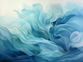 AI generated Abstract Blue and White Waves Background. Generative AI photo