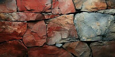 AI generated Red and Brown Rough Stone Texture Background. Rock Surface Background. Generative AI photo