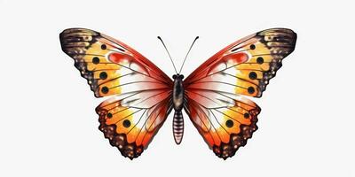 AI generated Beautiful and Colorful Butterfly Isolated on White Background. Generative AI photo