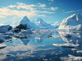 ai generado iceberg con azul cielo vista. generativo ai foto