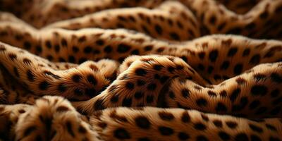 AI generated Leopard Fur Pattern Texture Background. Leopard Wool Fabric. Generative AI photo