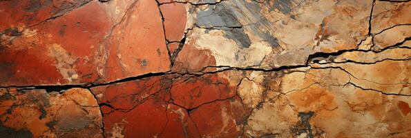 AI generated Red and Brown Rough Stone Texture Background. Rock Surface Background. Generative AI photo