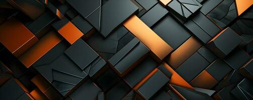 AI generated Elegant Black and Gold Geometric Background with Metal Effect. Futuristic Background. Generative Ai photo