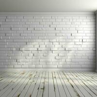 AI generated White Brick Wall Texture Background. Room Interior with White Brick Wall. Generative AI photo
