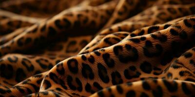 AI generated Leopard Fur Pattern Texture Background. Leopard Wool Fabric. Generative AI photo