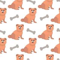 Seamless dog pattern. Cute dog and bones. For pet store, wrapping paper, pet clothes vector